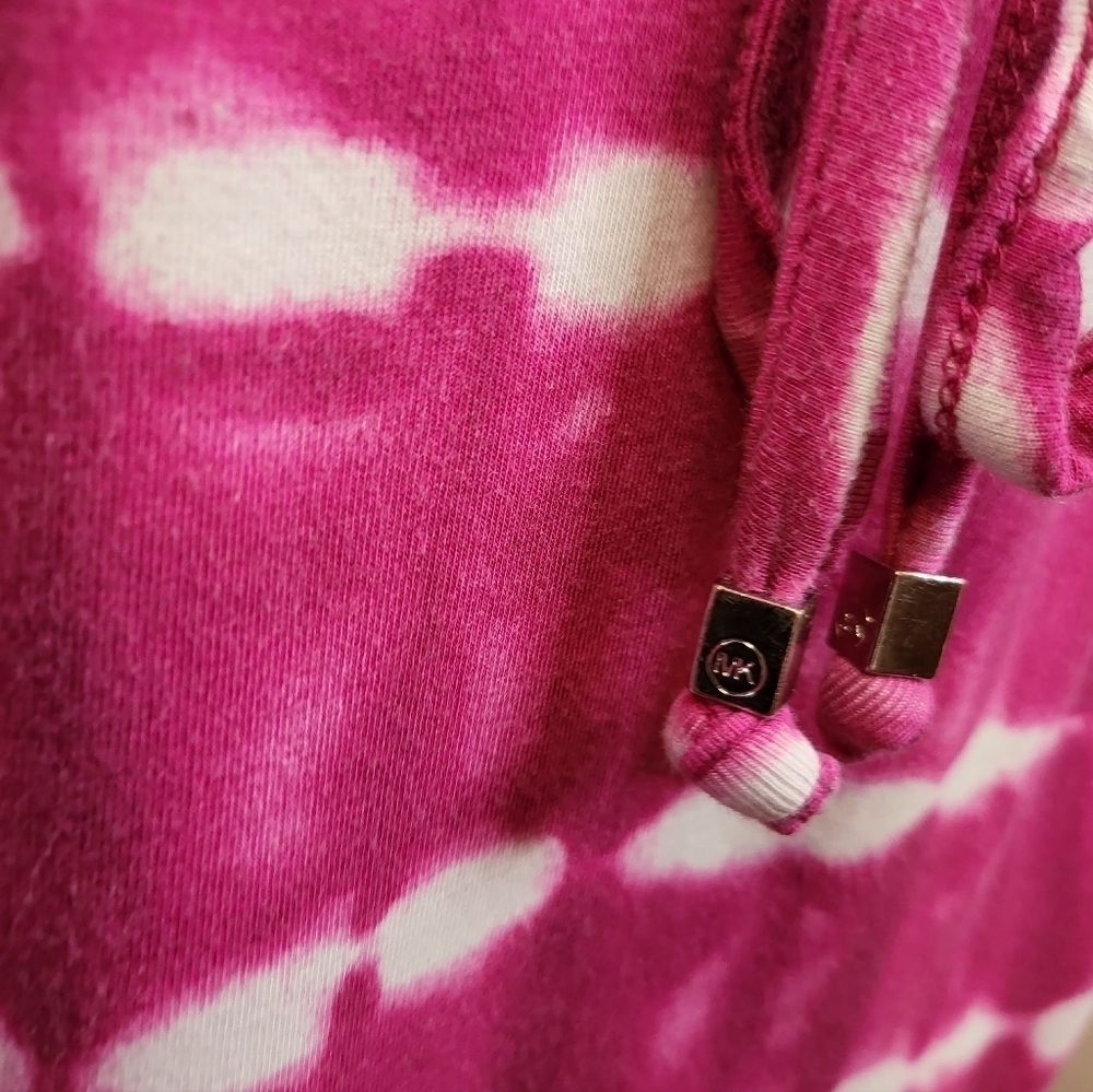 Michael Kors Fuschia White Tie Dye Tunic Top Large - Picture 3 of 9